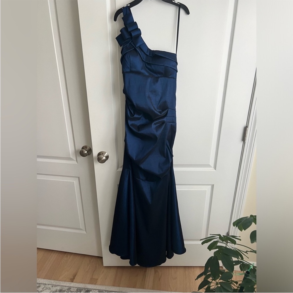 Formal dress by Cache in elegant blue